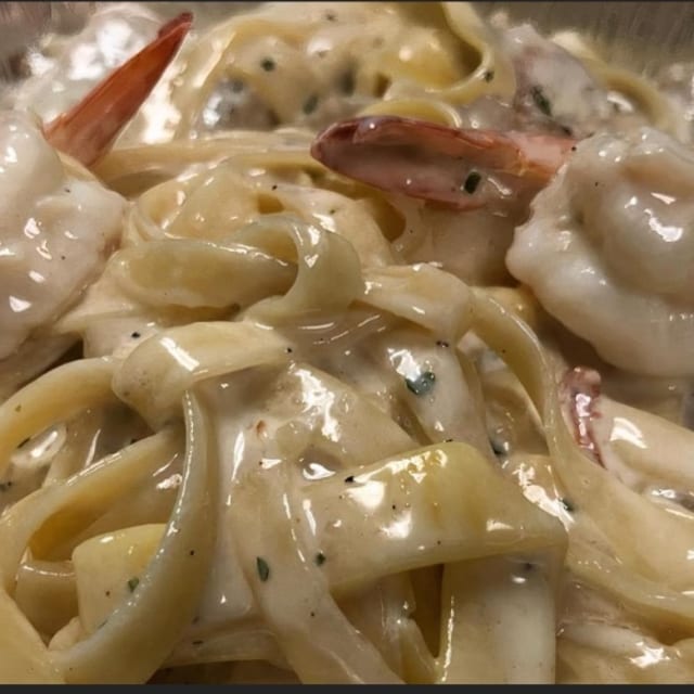 Shrimp Fettuccini Alfredo.